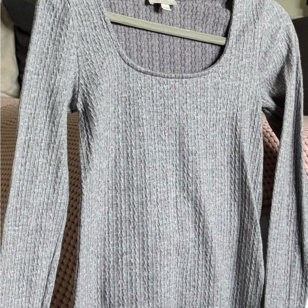 LOFT Gray Ribbed Sweater Nicely used, excellent condition - Picture 2 of 4